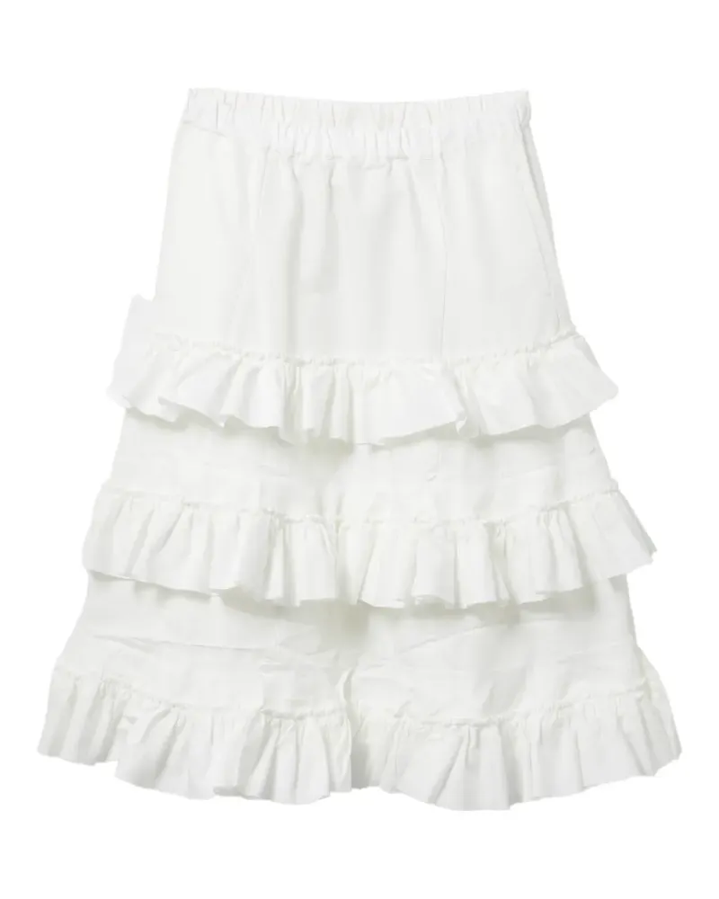 Comme des Garçons Midirock mit Rüschen - Weiß Weiß