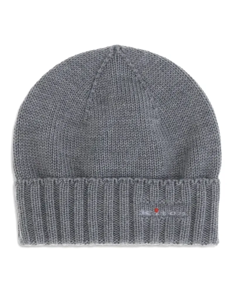 Kiton Gerippte Beanie - Grau Grau