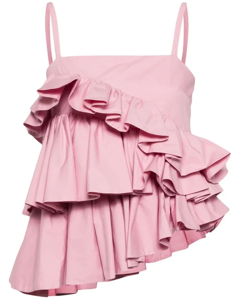MSGM Asymmetrisches Oberteil mit Rüschen - Rosa Rosa