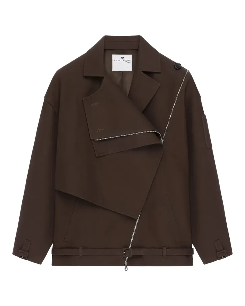 Courrèges Asymmetrischer Trenchcoat - Braun Braun