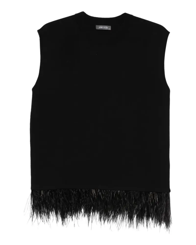 philo-sofie feather-trim vest - Schwarz Schwarz