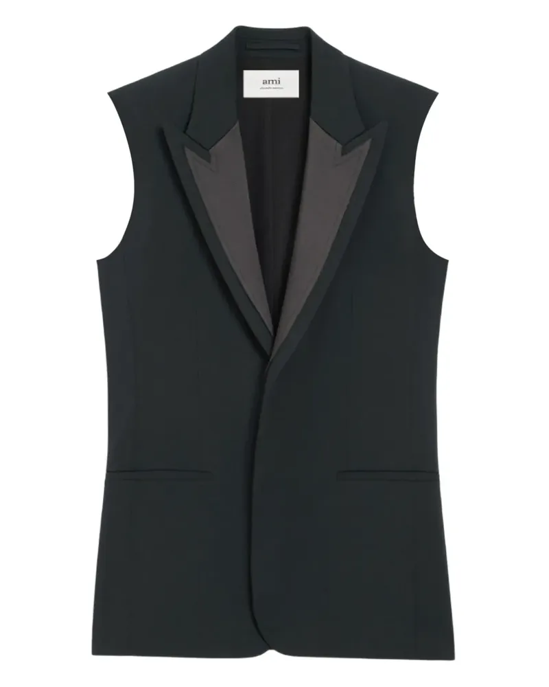AMI Paris Gesmokte Weste - Schwarz Schwarz
