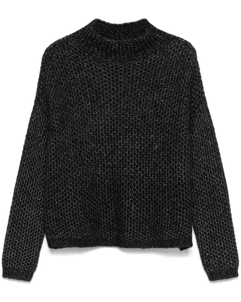 HUGO BOSS Grob gestrickter Pullover - Schwarz Schwarz