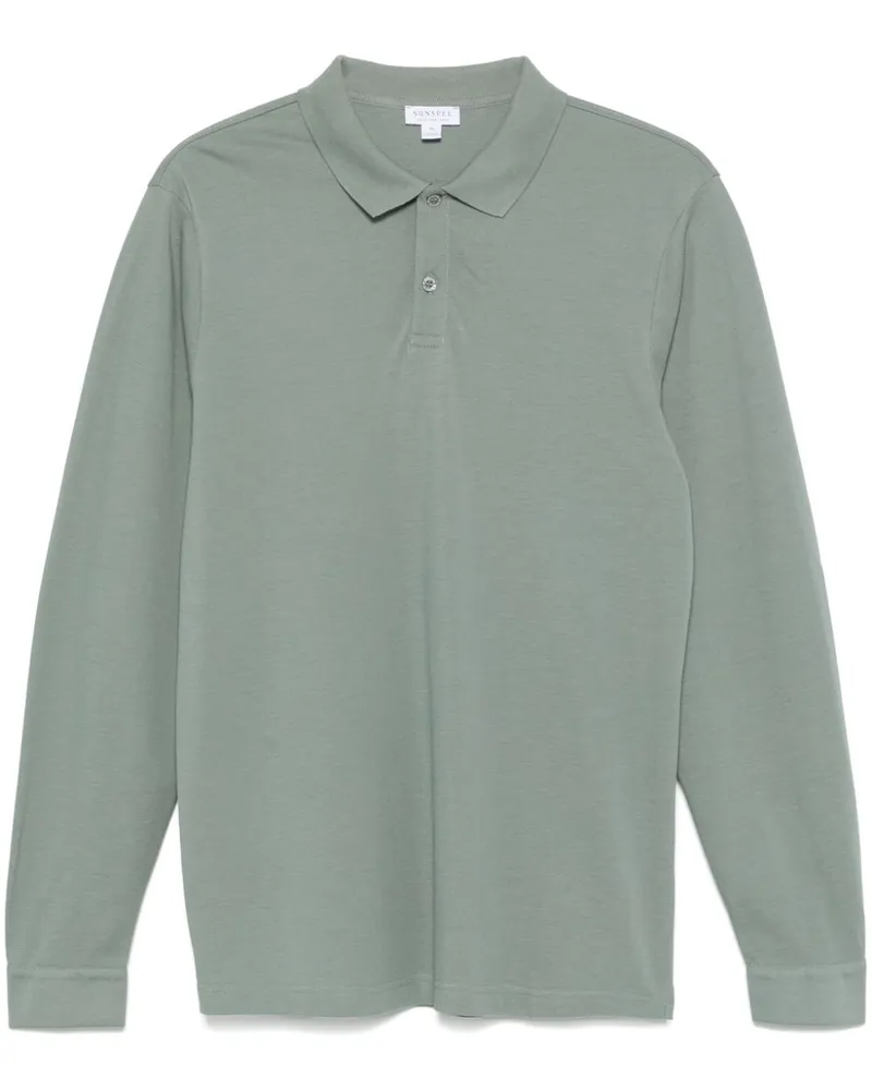 Sunspel Poloshirt aus Pikee - Grün Grün