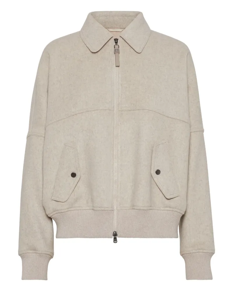 Brunello Cucinelli Bomberjacke mit Reißverschluss - Nude Nude