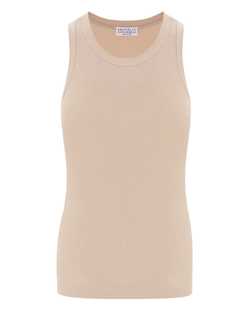 Brunello Cucinelli Geripptes Trägershirt - Nude Nude