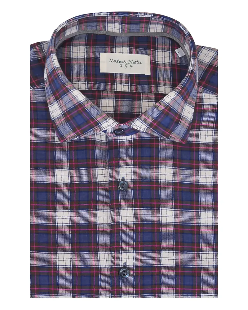 Tintoria Mattei Kariertes Hemd - Blau Blau