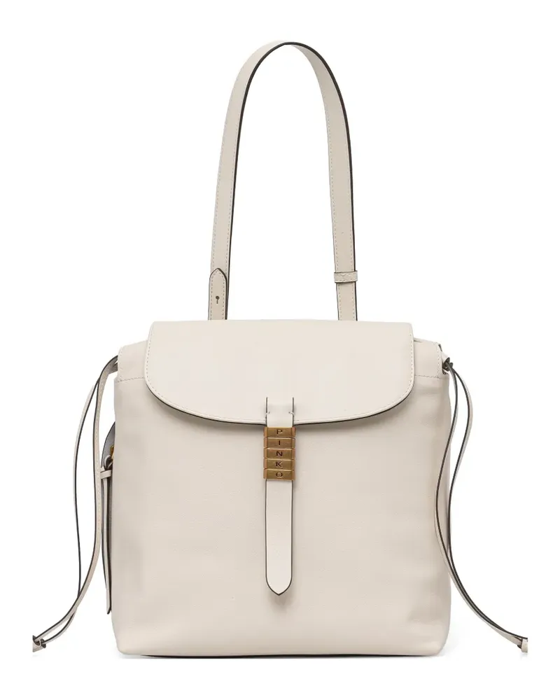 Pinko medium Saddle buckle-detail backpack - Weiß Weiß