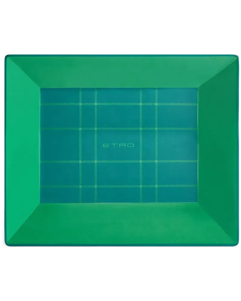 Etro Tablett mit Logo-Print - Grün Grün
