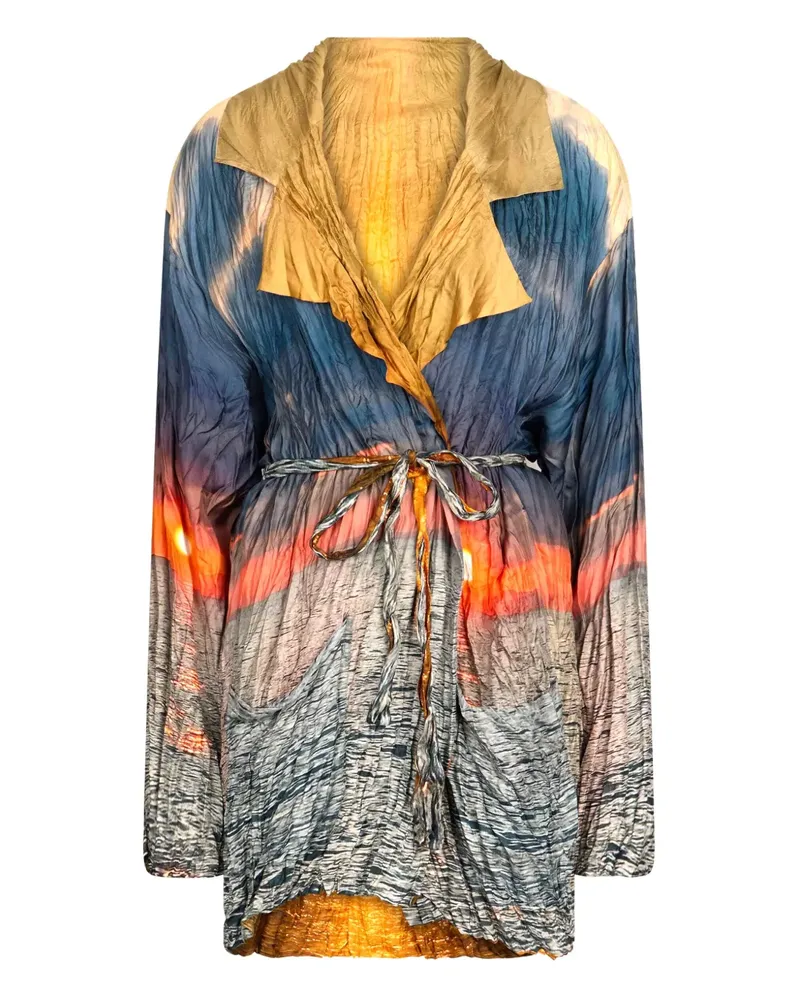 Roberto Cavalli Oversized-Jeansjacke in Distressed-Optik - Blau Blau