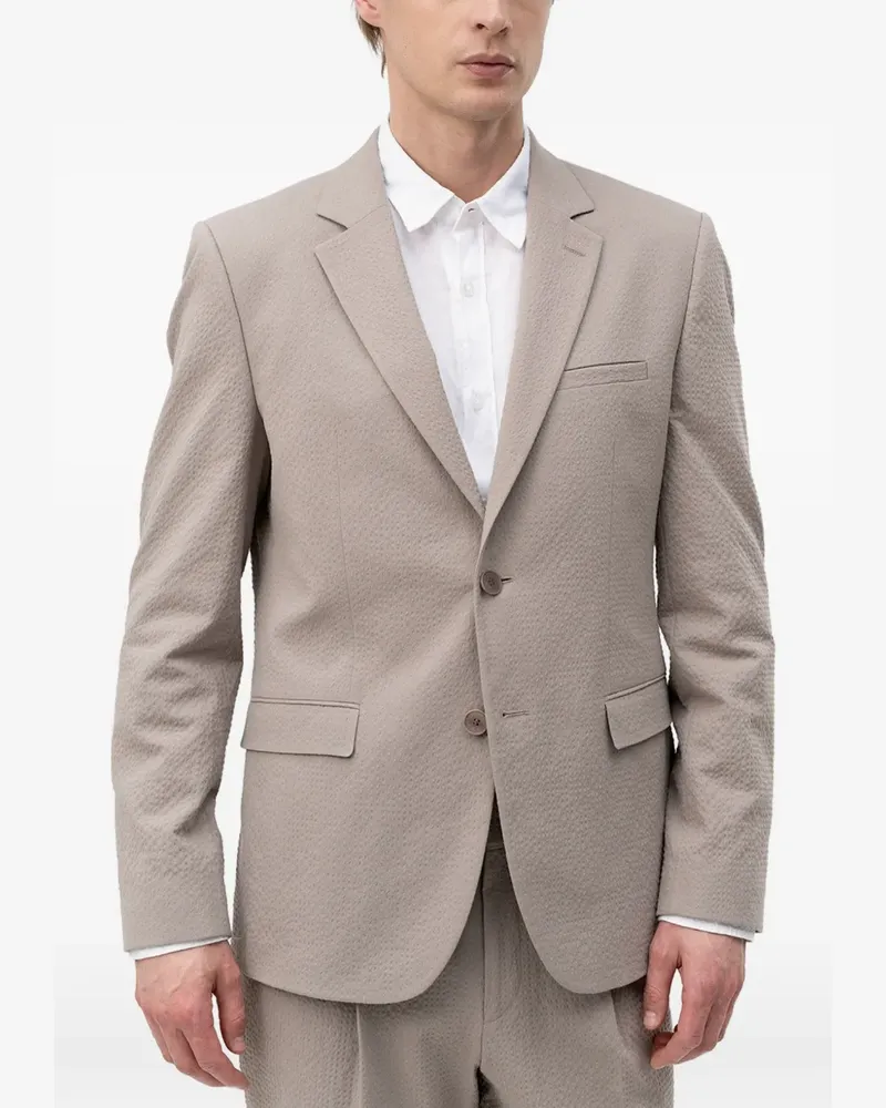 HUGO BOSS Einreihige Jacke aus Seersucker - Nude Nude