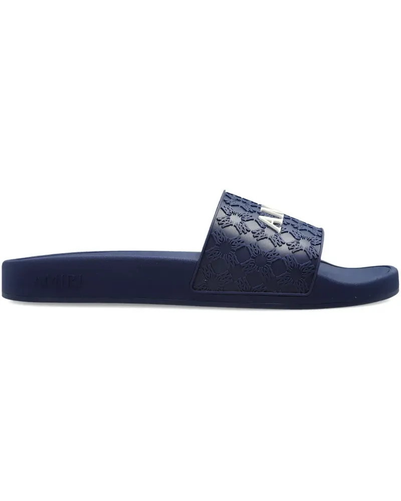 Amiri pattern logo-detail slides - Blau Blau