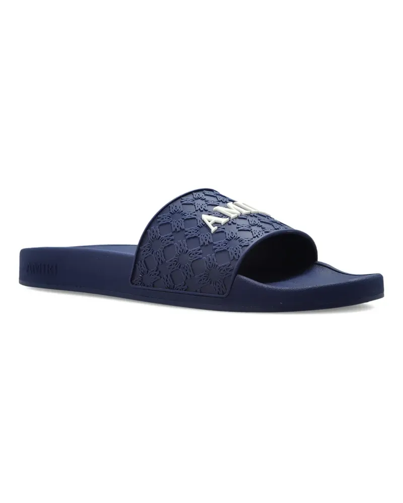 Amiri pattern logo-detail slides - Blau Blau