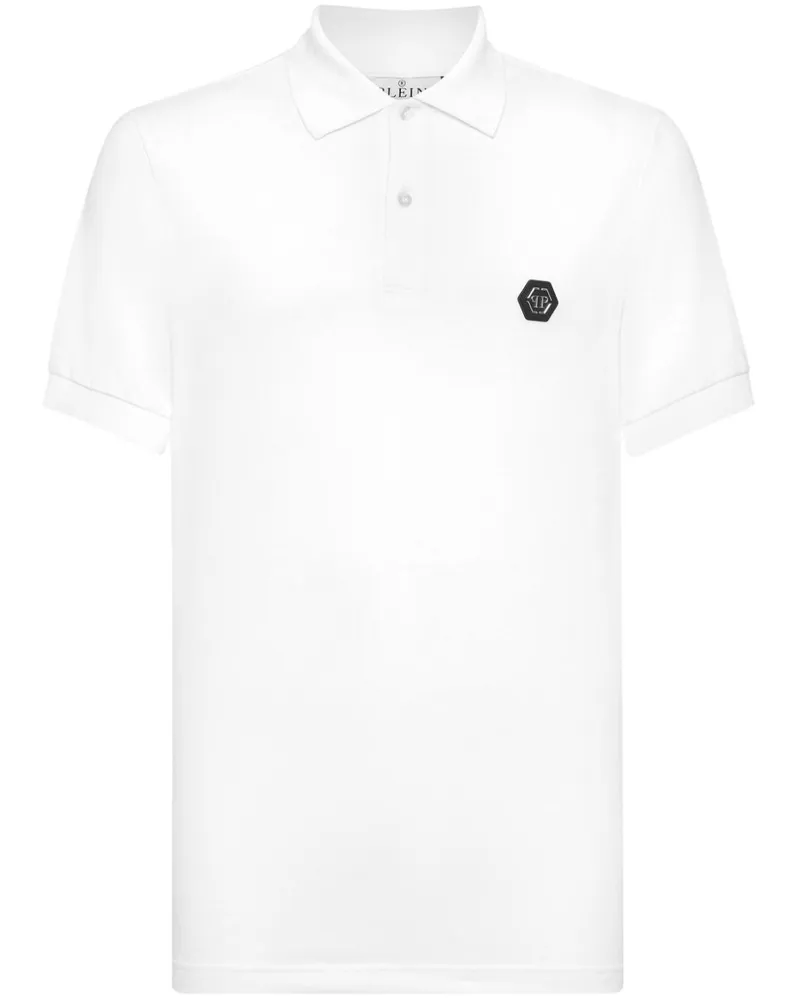Philipp Plein Skull & Bones Poloshirt - Weiß Weiß