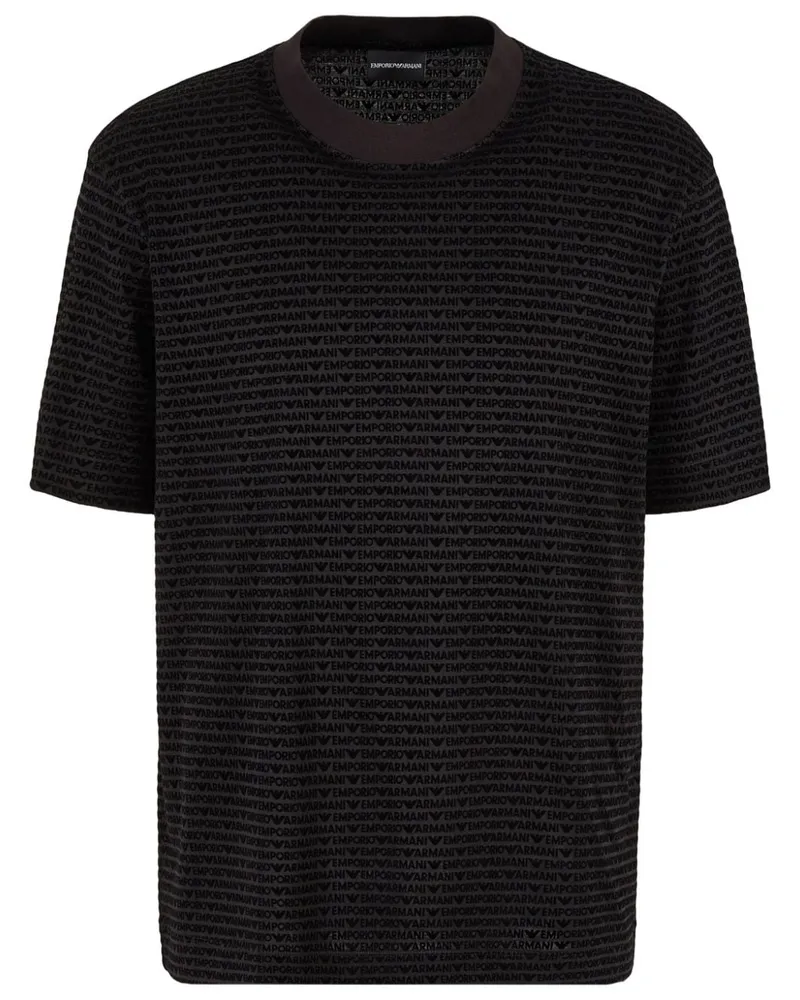 Emporio Armani T-Shirt mit Logo-Print Schwarz