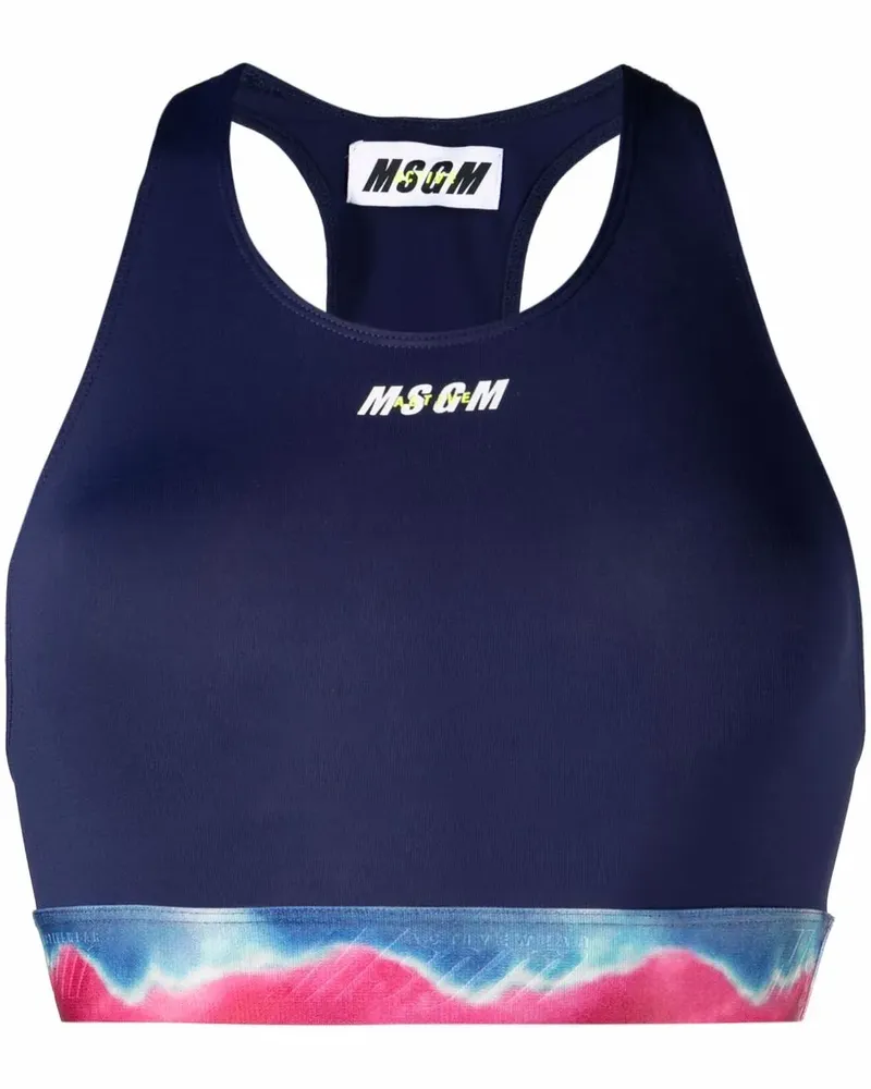 MSGM Sport-BH mit Batik-Print - Blau Blau