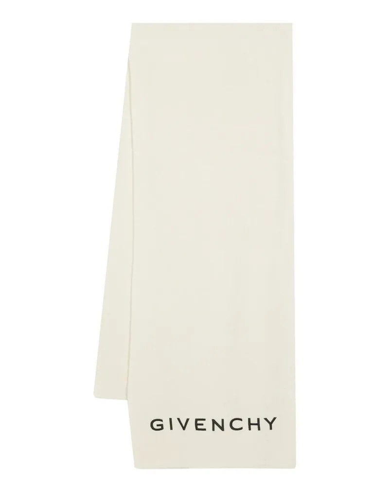 Givenchy Gestrickter Schal mit Logo-Print - Weiß Weiß
