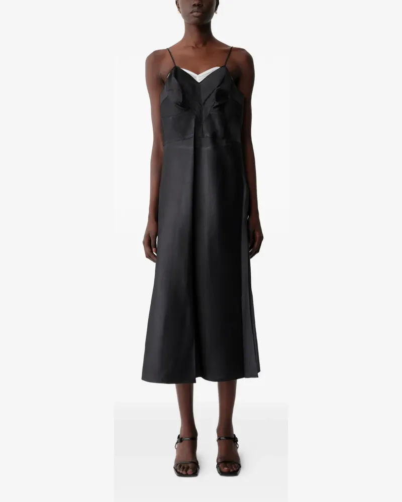 Calvin Klein satin-finish spaghetti-strap dress - Schwarz Schwarz