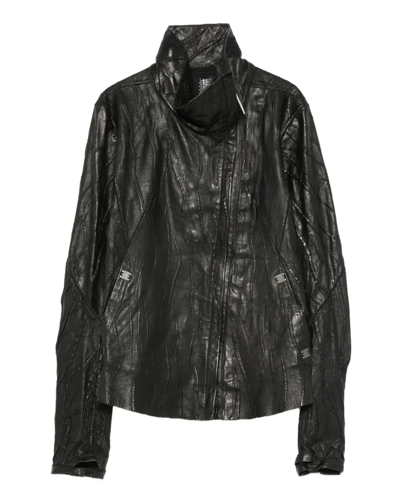 Isaac Sellam crinkled leather jacket - Schwarz Schwarz