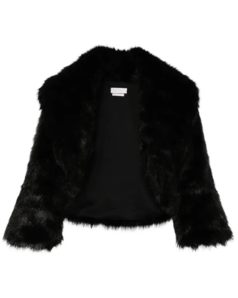 Saiid Kobeisy Cropped-Jacke aus Faux Fur - Schwarz Schwarz