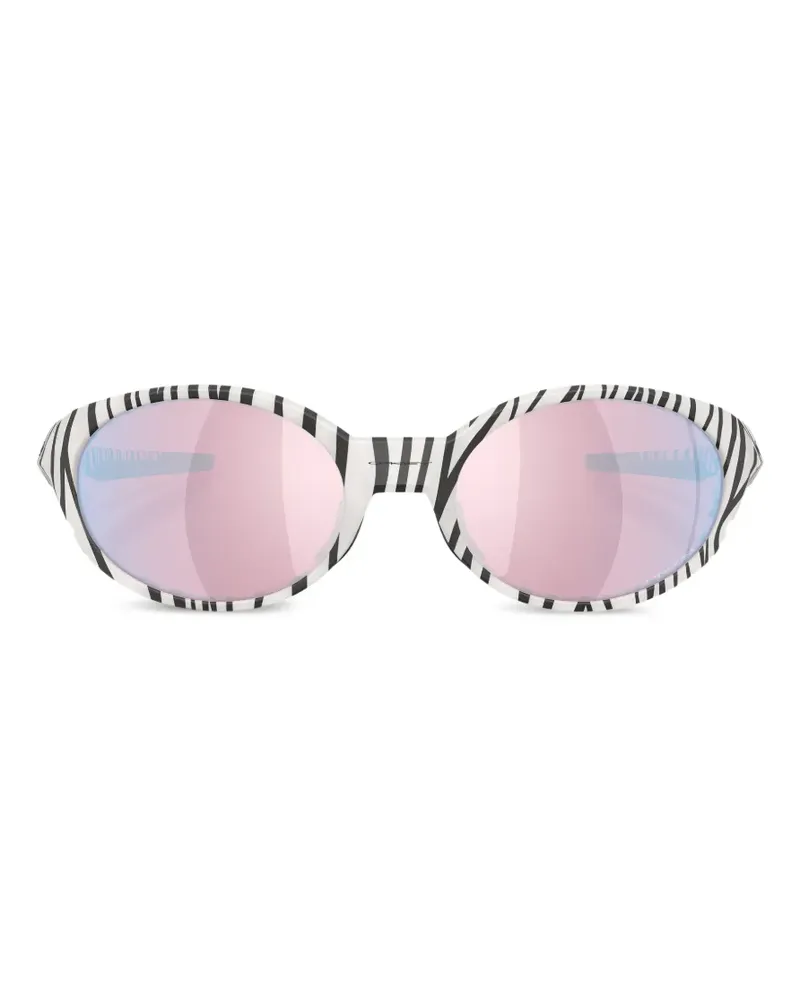 Oakley Cat-Eye-Sonnenbrille mit Zebra-Print - Weiß Weiß