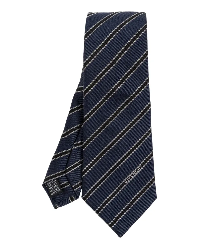 Givenchy diagonal-stripe tie - Blau Blau
