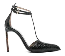 Printed Python T Strap Pumps - Schwarz