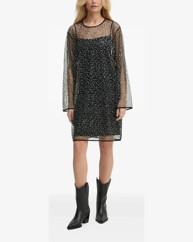 Samsøe & Samsøe Samally Minikleid mit Pailletten - Schwarz Schwarz