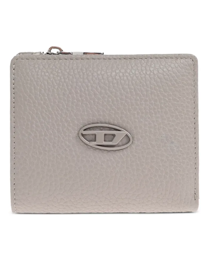 Diesel Portemonnaie mit Logo-Schild - Grau Grau