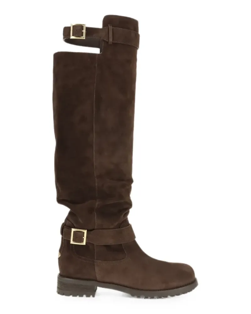 Jimmy Choo buckle-fastening knee-high biker boots - Braun Braun