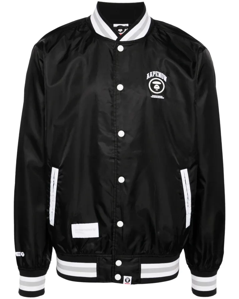 BAPE Bomberjacke mit gestreiftem Detail - Schwarz Schwarz
