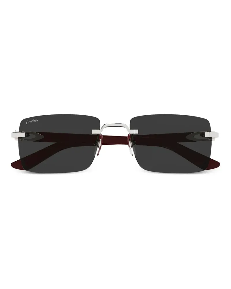 Cartier Sonnenbrille mit eckigem Gestell - Braun Braun