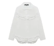 ruffled collared shirt - Weiß