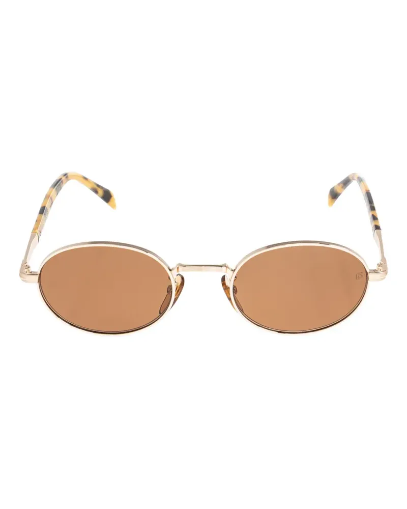 EYEWEAR by DAVID BECKHAM tortoiseshell-effect oval-frame sunglasses - Gold Gold
