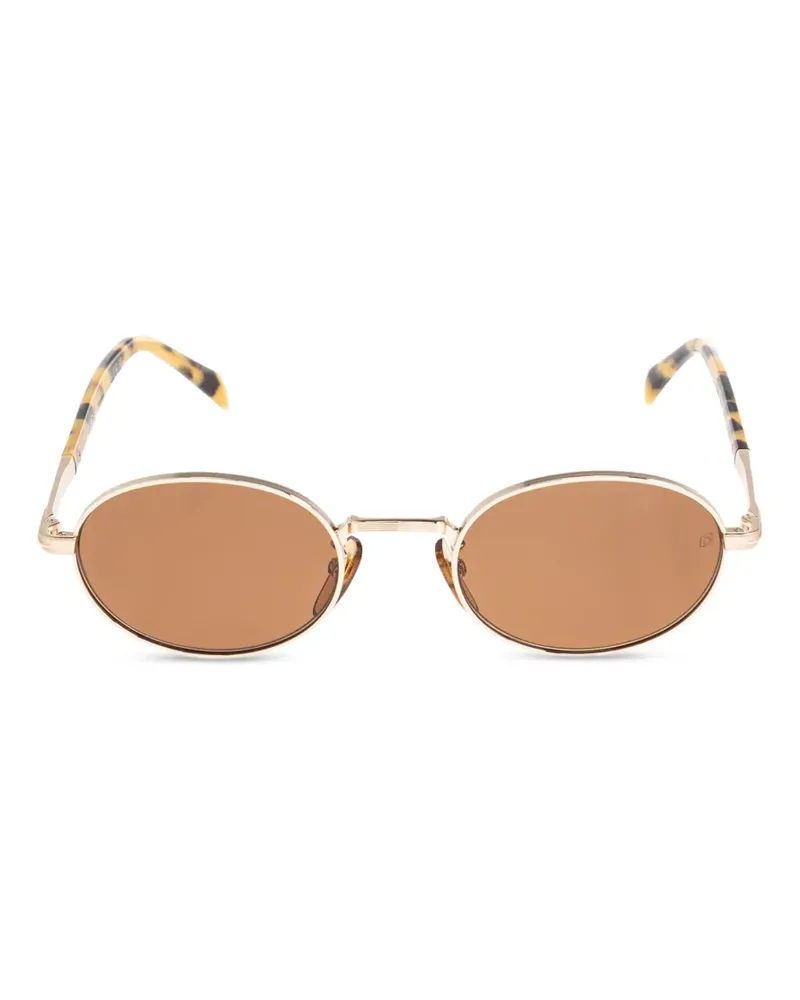 EYEWEAR by DAVID BECKHAM tortoiseshell-effect oval-frame sunglasses - Gold Gold