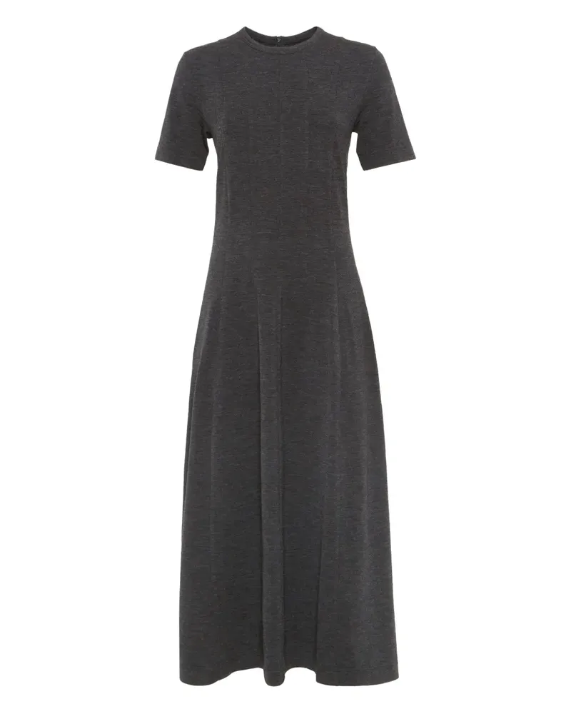 Brunello Cucinelli Kurzärmeliges Jersey-Kleid - Grau Grau
