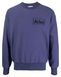 Aries Pullover mit Logo-Print Blau