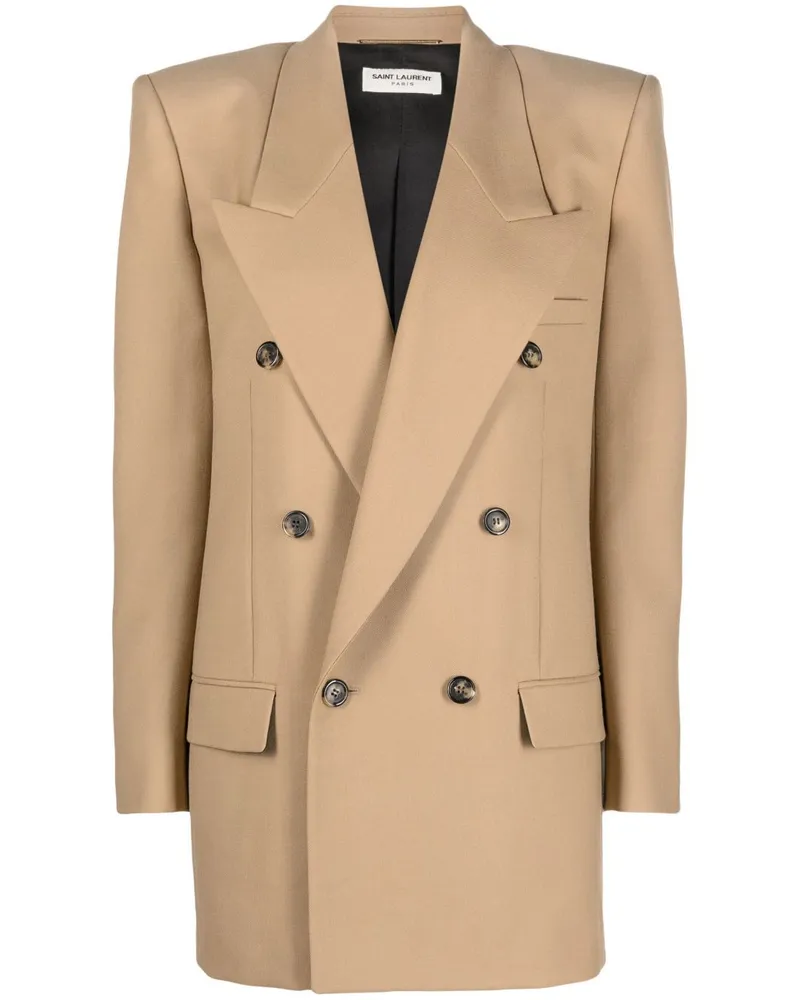 Saint Laurent Doppelreihiger Blazer - Nude Nude