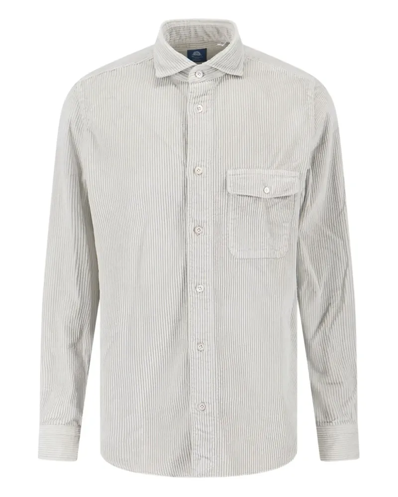 Finamore 1925 Achille Hemd mit Cordtasche - Grau Grau