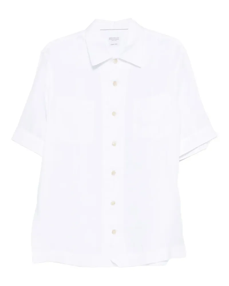 Brunello Cucinelli chest-pocket short-sleeve shirt - Weiß Weiß