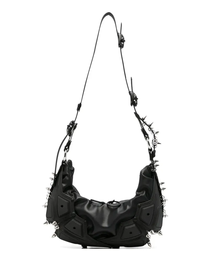 Innerraum Schultertasche mit Nieten - Schwarz Schwarz