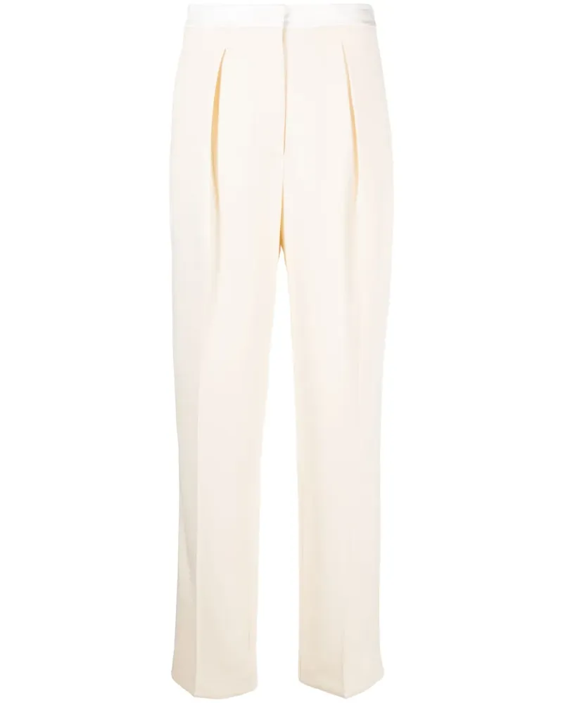 forte_forte High-Waist-Hose mit Falten - Nude Nude