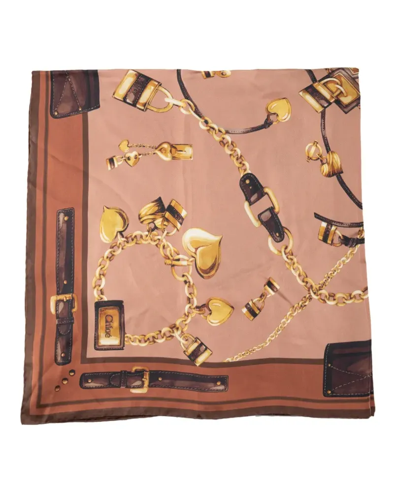 Chloé Schal mit Ketten-Print - Braun Braun