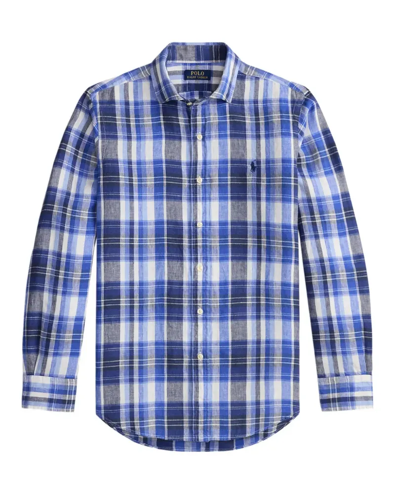 Ralph Lauren Leinenhemd mit Karomuster - Blau Blau