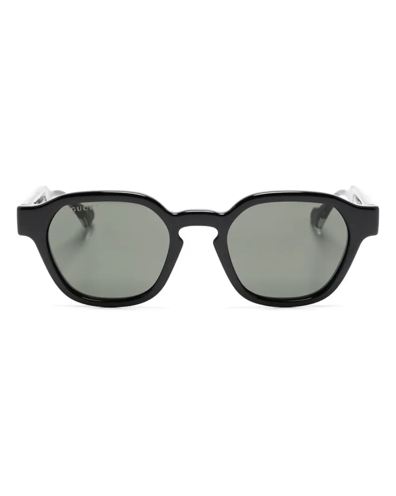 Gucci Sonnenbrille mit eckigem Gestell - Schwarz Schwarz