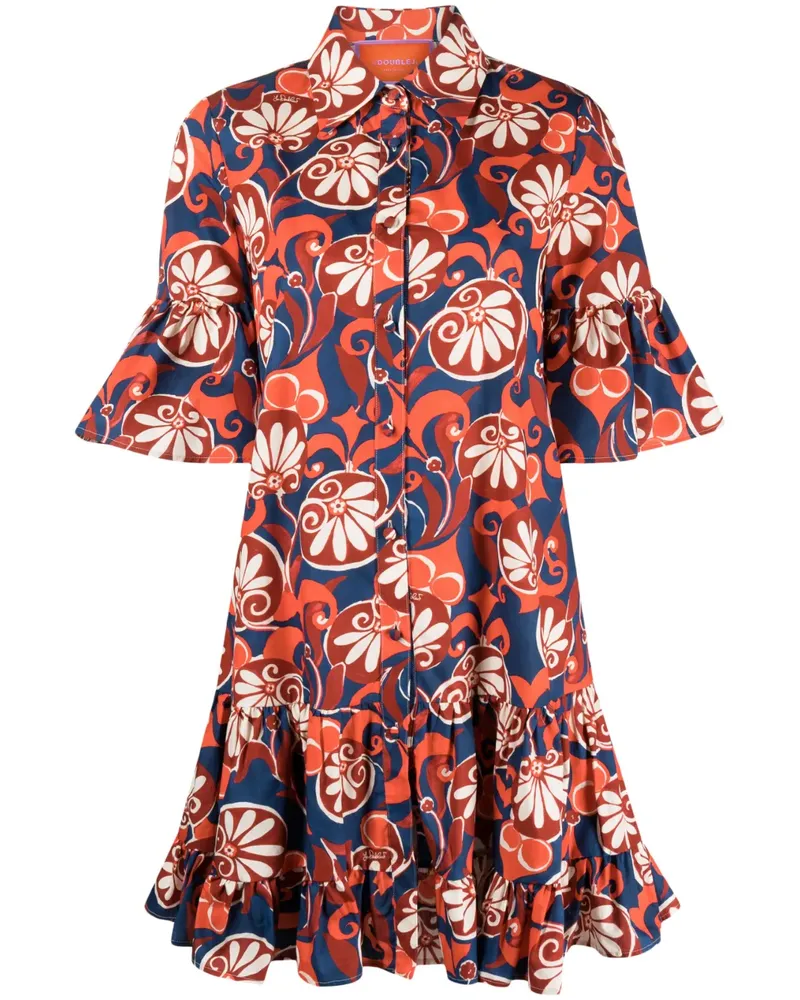 La DoubleJ Hemdkleid mit Blumen-Print - Rot Rot
