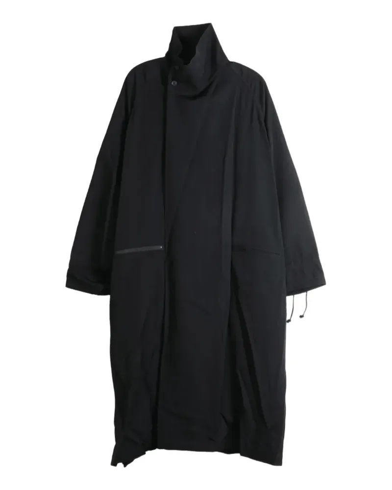 Yohji Yamamoto high-neck zip-detail coat - Schwarz Schwarz