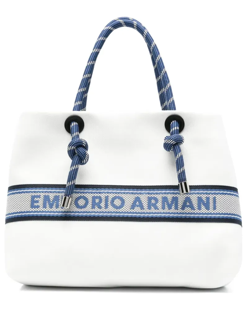 Emporio Armani Tote Bag mit Logo-Stickerei - Weiß Weiß