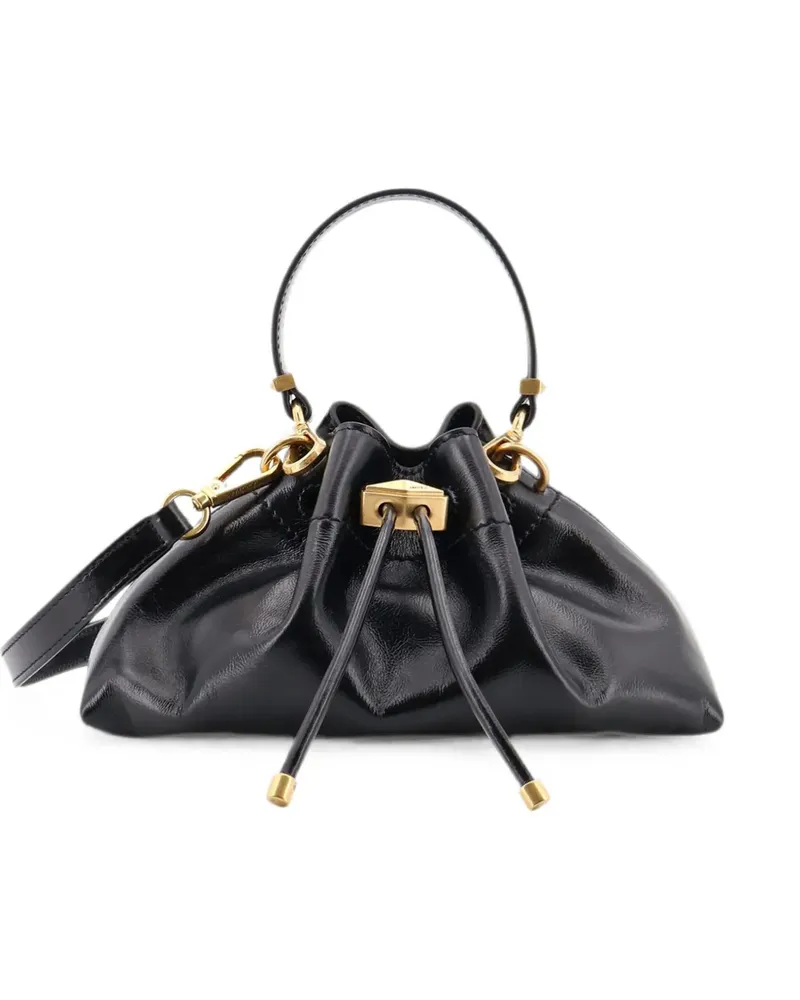 Jimmy Choo Kleine Cinch Schultertasche mit Kordelzug - Schwarz Schwarz