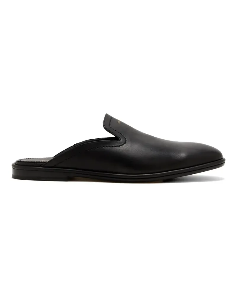 Ferragamo Slipper mit Logo - Schwarz Schwarz